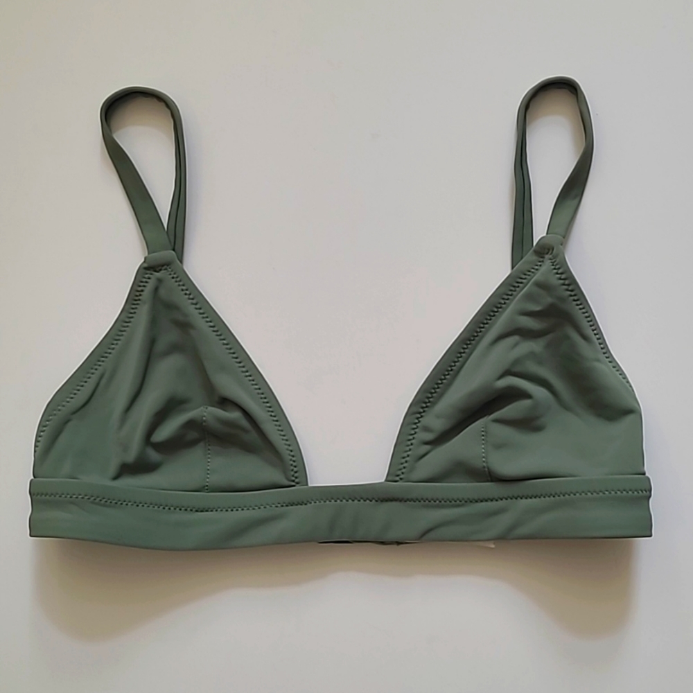 Solid & Striped Green Bikini Top - image 1